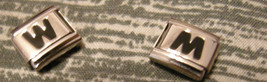 Essenza Italian Charm - Links Together Makes A Bracelet - New - Black Letter W - £1.18 GBP