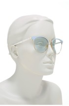 Gucci GG0245S 004 Gold/White/Light Blue Round Women&#39;s Sunglasses - £255.79 GBP