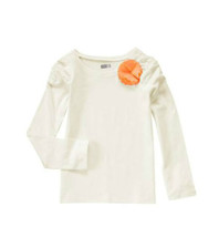 New Crazy 8 Girl Off White 3D Orange Floral Long Sleeve Cotton T-shirt 7 8 - £10.85 GBP