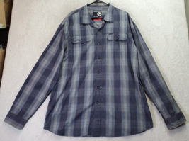 Ecko Unltd. Shirt Mens 2XL Gray Plaid 100% Cotton Long Sleeve Collar Button Down - £13.93 GBP