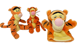 Vintage Lot of 3 Plush Winnie The Pooh Tigger 7&quot; 8&quot; and Puppet 8.5&quot; - $17.62