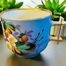 Vtg 1958 With Kind Regards Mustache Mug Cup Asian Floral Berries Hand Pa... - $24.87