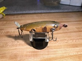 Vtg Hand Painted Wooden Spinner Fishing Lure - 1 Spinner 3 Hooks - 3-1/2” - $9.41