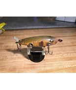 Vtg Hand Painted Wooden Spinner Fishing Lure - 1 Spinner 3 Hooks - 3-1/2” - $9.41