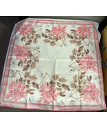 VTG VERA NEUMANN Square Pink Black White Scarf Japan 25.5 x 26” Floral  ... - £11.66 GBP