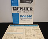 Fisher FVH-940 VCR Operating Instructions &amp; Instruction Card 1986 - $19.34