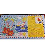 Vintage Dimonatex Beach Bath Towel Tropical Island Postcard Bird Palm Tr... - £33.08 GBP