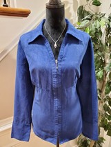 Cato Women Blue 100% Polyester Long Sleeve Full Zip Front Casual Jacket Size XL - £20.32 GBP
