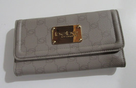 bebe Alexis Flap Zip Around Logo Wallet Grey - $24.99