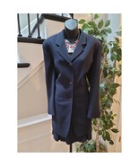 Josephine Chaus 2 Piece Blazer &amp; Skrit Suit Womens 12 Blue 100% Wool Lon... - $57.42