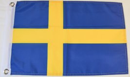 Sweden 12&quot; X 18&quot; Polyester Flag with Grommets #75 - £3.03 GBP