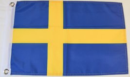 Sweden 12&quot; X 18&quot; Polyester Flag with Grommets #75 - £2.90 GBP