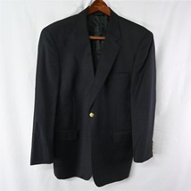 Jos A Bank 46R Black Gold Button Wool 2Btn Blazer Suit Sport Coat Jacket - $19.99