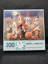 300 piece puzzle by bits and pieces Halloween tricksters dogs cats pumpkins - $14.92