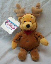 Disney 1999 WINNIE THE POOH BEAR CHRISTMAS REINDEER Bean Bag STUFFED ANI... - £11.82 GBP