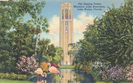 Postcard The Singing Tower Mountain Lake Sanctuary Wales Florida FL Linen D9 - £3.31 GBP