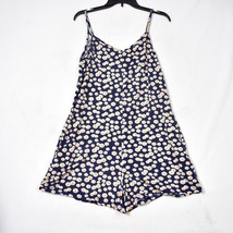 Simply Suzanne Betro Women&#39;s Navy Blue Daisy Floral Romper Sz S Spaghett... - $25.85 CAD