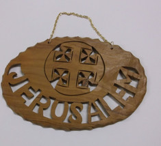 Jerusalem Wall Sign Carved in  Olive Wood, from Holy Land,New - £6.33 GBP