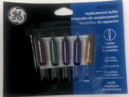 GE 2.5 V Replacement Light Bulbs, Multi Color, Qty 5, Christmas Lights - $3.29