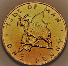 Isle of Man Penny 1976 Gem Unc~RARE~1st Year~900k Minted~Loaghtyn Sheep~... - £4.53 GBP
