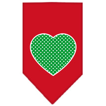 Green Swiss Dot Heart Screen Print Bandana Red Small - £9.07 GBP