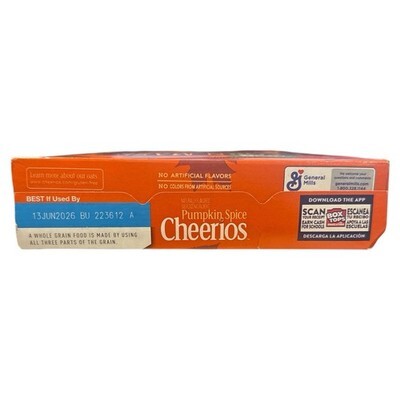 Cheerios PUMPKIN SPICE Whole Grain Oat Breakfast Cereal 10.8oz Pack Of 2 Limited Item image 5