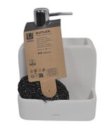 Umbra Butler Ceramic Soap Dispenser With Scrub Pad - $309.81 MXN
