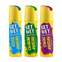 SET WET Deodorant Body Spray Perfume Cool Charm &amp; Swag Avatar For Men 150ml Each - £19.08 GBP