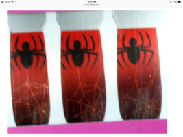 Gothic Nail Art Decals Stickers Cosplay Witch Punk Costume Accessory Red Spider - £1.85 GBP