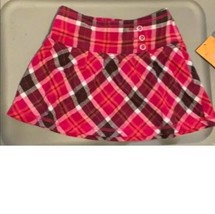 Girls Skirt Sonoma Pink Plaid Elastic Waist Lightweight Flannel Jeweled-... - $7.92