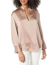 Vince split neck long sleeve top in Light Lotus Shell - size S - $221.76