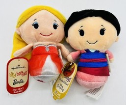 Hallmark Itty Bittys Holiday Barbie Disney Mulan Princess Plush Lot of 2... - £11.08 GBP