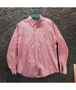 Ralph Lauren Shirt Men XL Pink White Candy Pin Stripe Long Sleeve Pony C... - £14.71 GBP