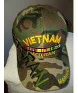 USMC Vietnam Metal &amp; Veteran on a camo ball cap (cover) - $20.00