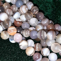 8mm Botswana Agate Round Beads (10) TEN BEADS - £2.31 GBP