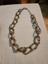 Chunky Gold Tone Statement Chain Link Necklace Vintage  18&quot; - $26.21 CAD