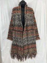 Baciano Eyelash Fuzzy Bohemian Women&#39;s Size S Multicolored Open Front Cardigan - £14.85 GBP