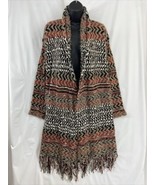 Baciano Eyelash Fuzzy Bohemian Women&#39;s Size S Multicolored Open Front Ca... - $25.97 CAD