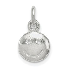 Sterling Silver Smiley Face Charm &amp; 18&quot; Chain Jewerly 17mm x 9.9mm - £14.21 GBP
