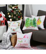 Decorative Christmas Themed Throw Pillow Cover Square 18 In. X 18 In. Mu... - £49.82 GBP