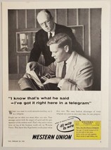 1955 Print Ad Western Union Telegrams Business Men Discuss Message - £12.21 GBP