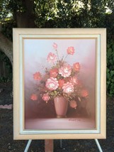 ROBERT COX Original Floral Oil Painting on Canvas 1960s Vintage Signed &amp; Framed - £197.71 GBP