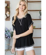 Open Back Wide Sleeve Shorsleeve Top - $36.51 CAD