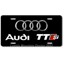 Audi TTs &amp; Rings Inspired Art on Black FLAT Aluminum Novelty License Tag Plate - £14.38 GBP