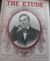 The Etude, Presser’s Musical Magazine, September 1916. Stephen Foster on the cov - £38.55 GBP