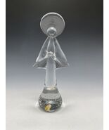 Handmade Clear Crystal Angel Figurine Paperweight Taiwan 8.5&quot; Bubbles - $413.27 MXN
