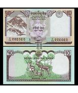 2010 Nepal  10 Rupees Banknote P‑70 – Everest &amp; Deer UNC - $3.93 CAD