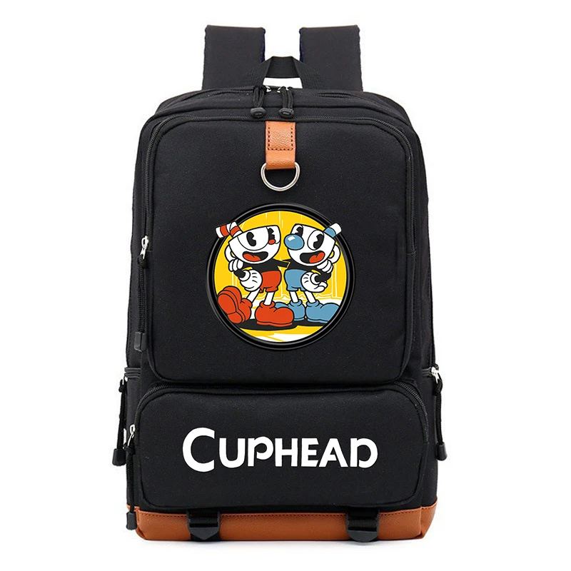 Cuphead Game Mugman Backpack For Boys Girls Travel Shoulder Backpack Men Women L - £80.66 GBP