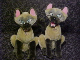 10&quot; Disney Si &amp; Am Siamese Cat Plush Toys With Tags Lady &amp; The Tramp Disneyland  - £119.06 GBP