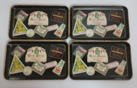Vtg Liquor and Wine labels on a tray Gin Whiskey Scotch 8.5&quot; x 5.25 Wales Japan - £22.60 GBP